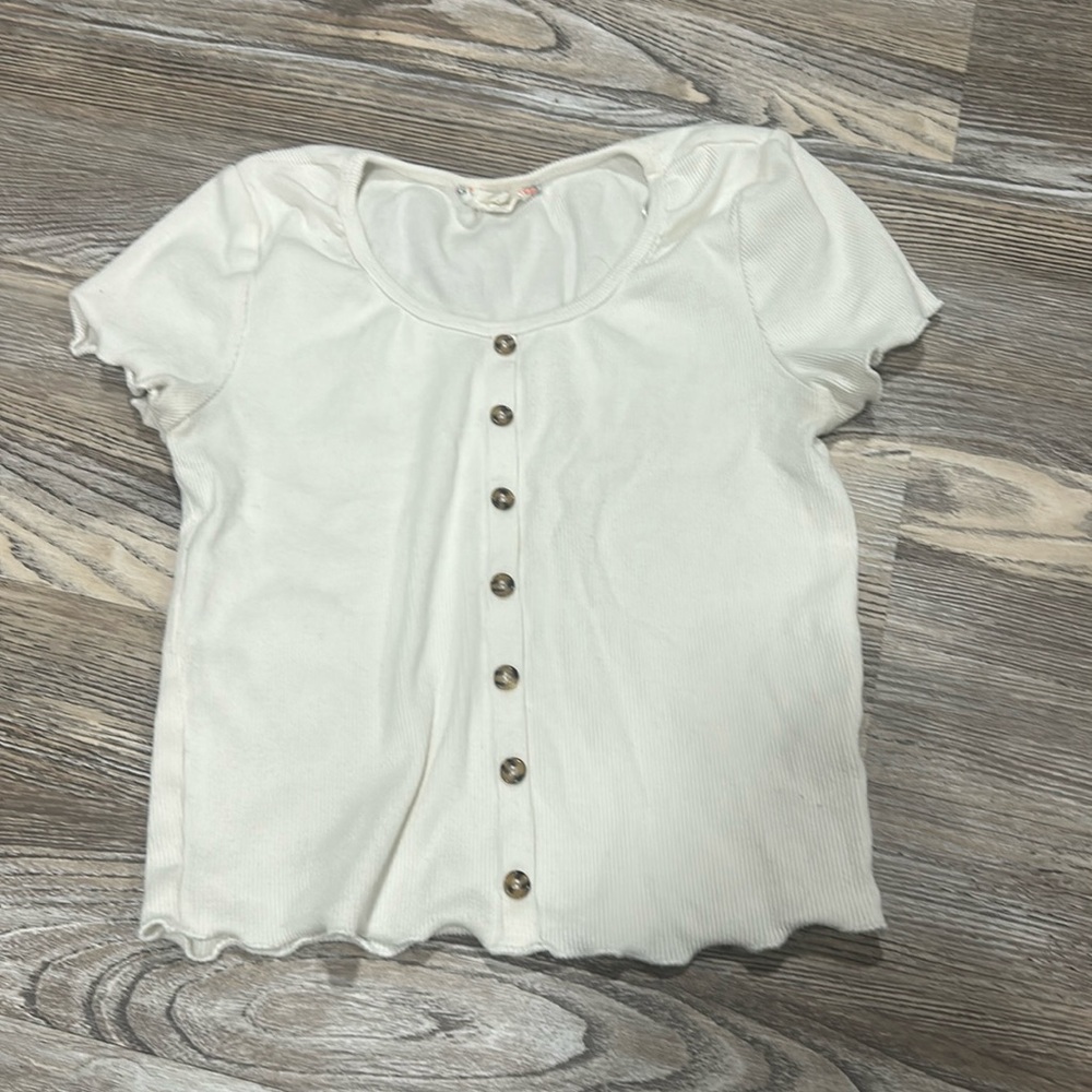white top with buttons